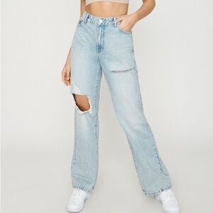Garage Light Wash High Rise Wide Leg Jeans